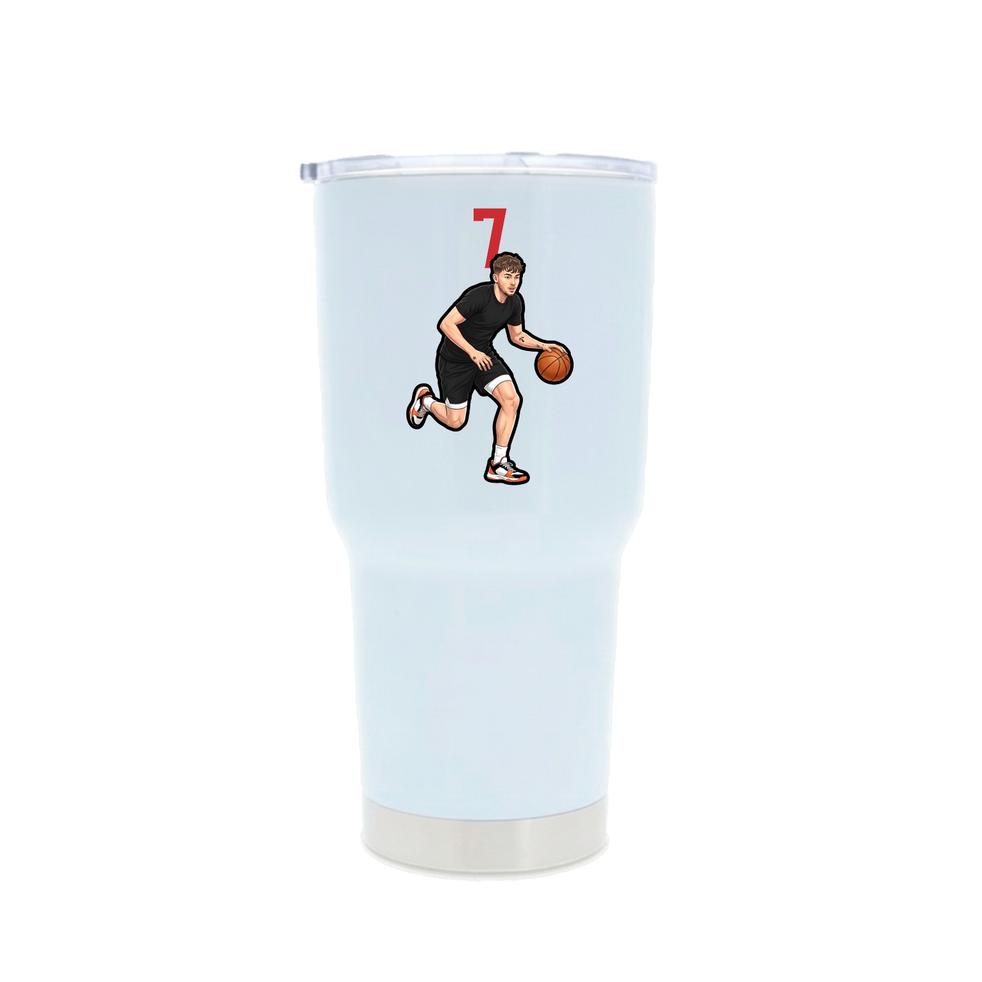 30oz Stainless Steel Tumbler — Number Top in White