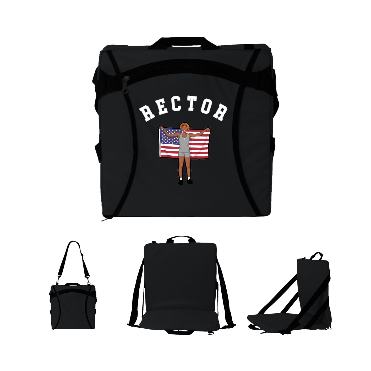 Folding Stadium Seat — Shirsey Arch in Black