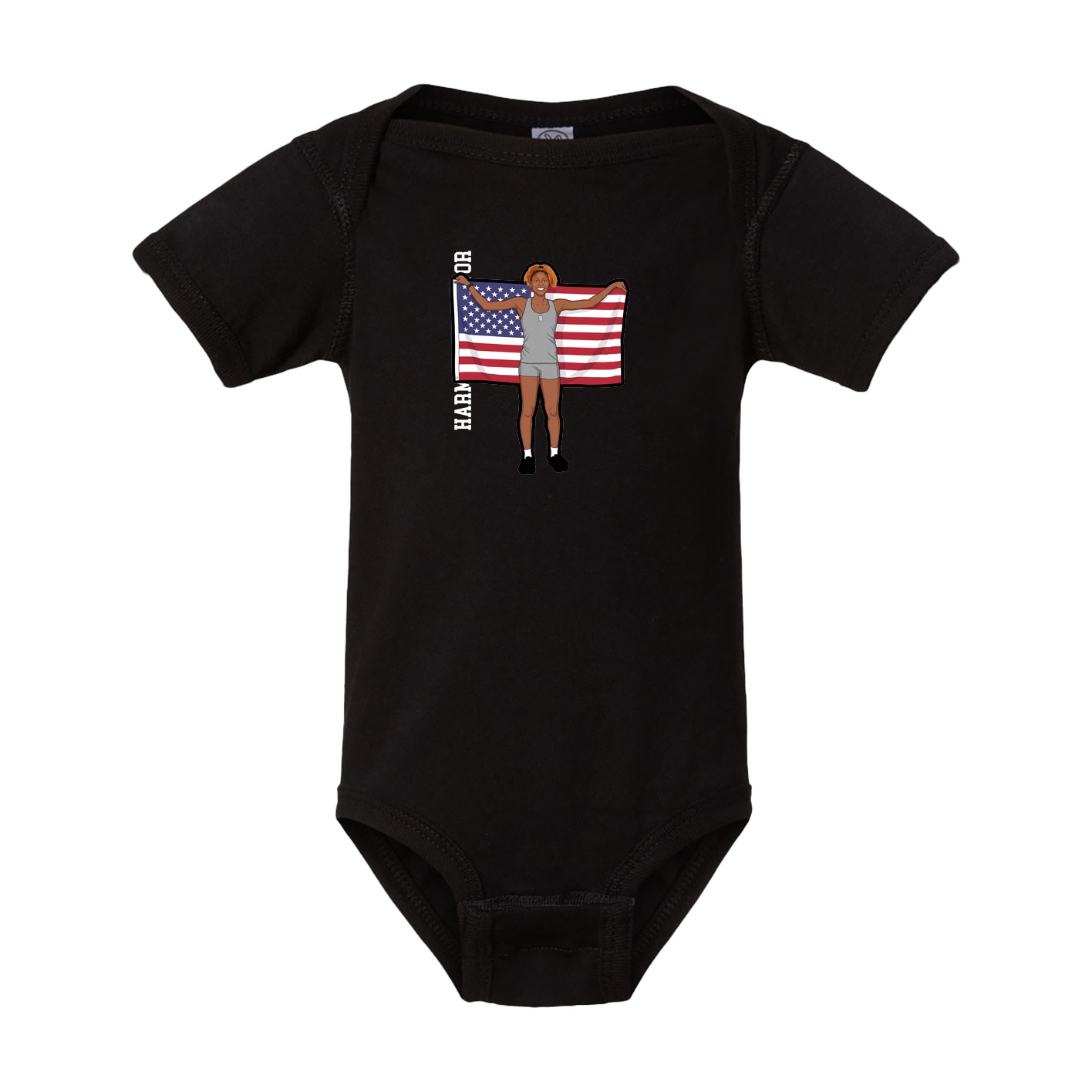 Baby Onesie — Name Vertical in Black
