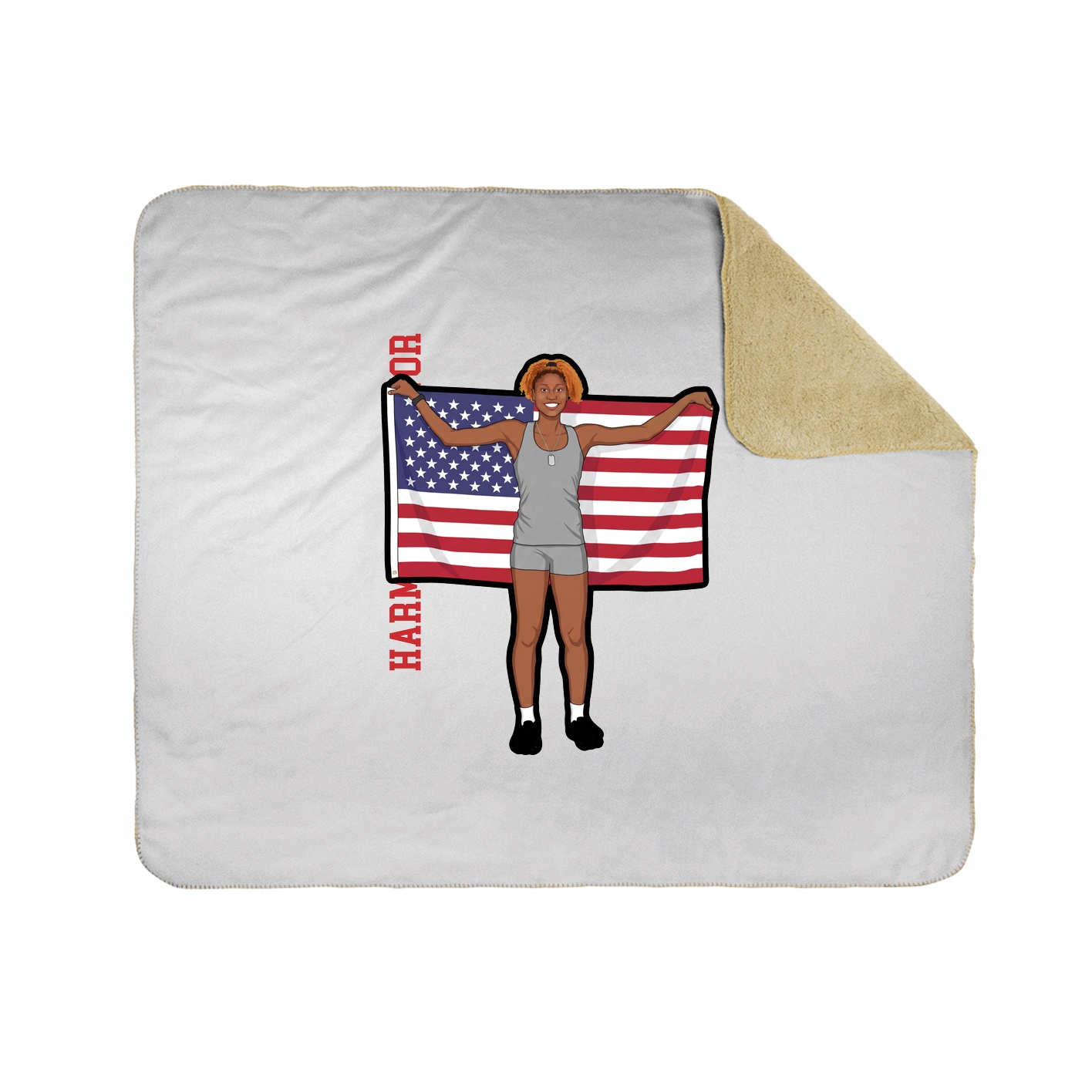 Throw Blanket — Name Vertical in White