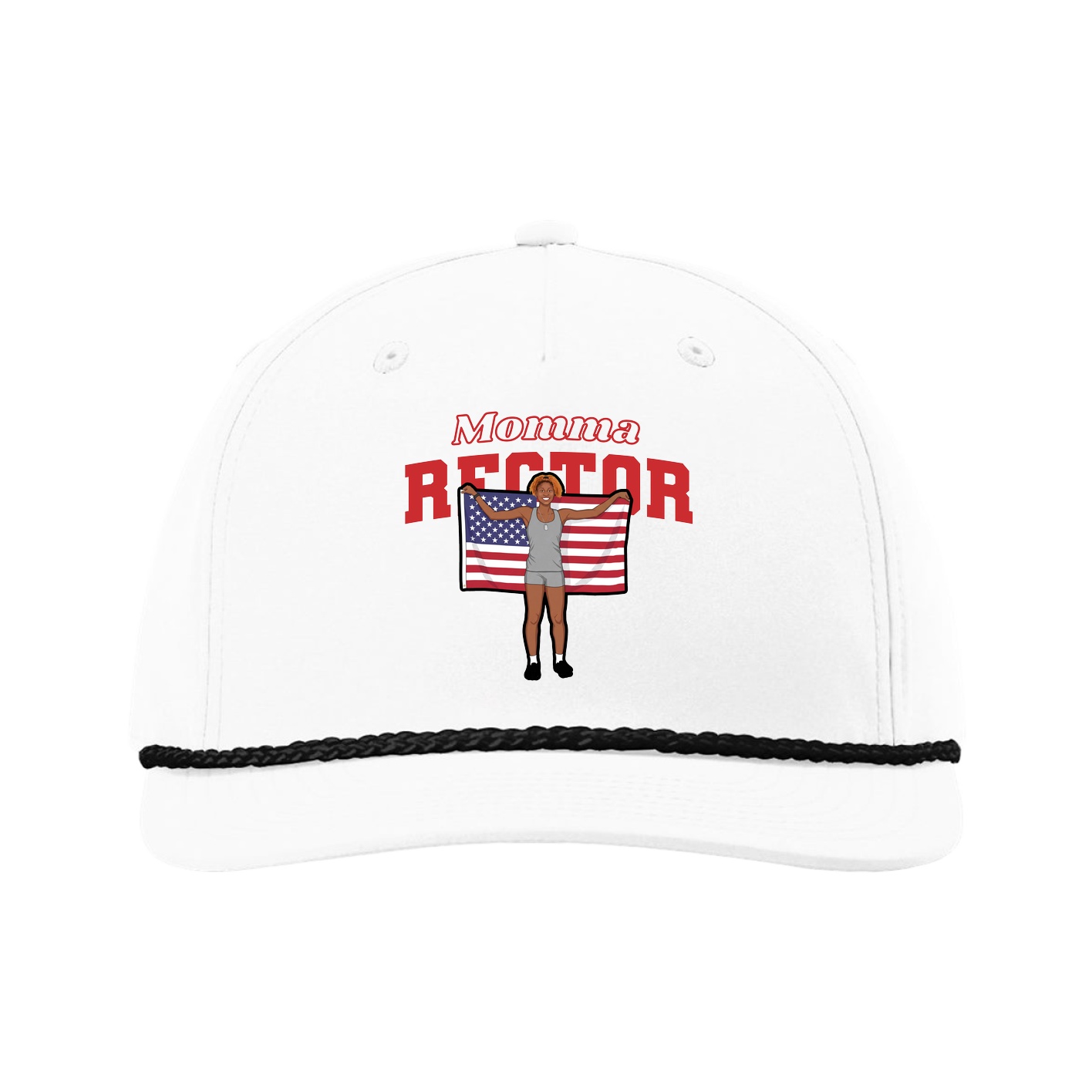Five-Panel Classic Rope Cap — Mothers Day Block in White