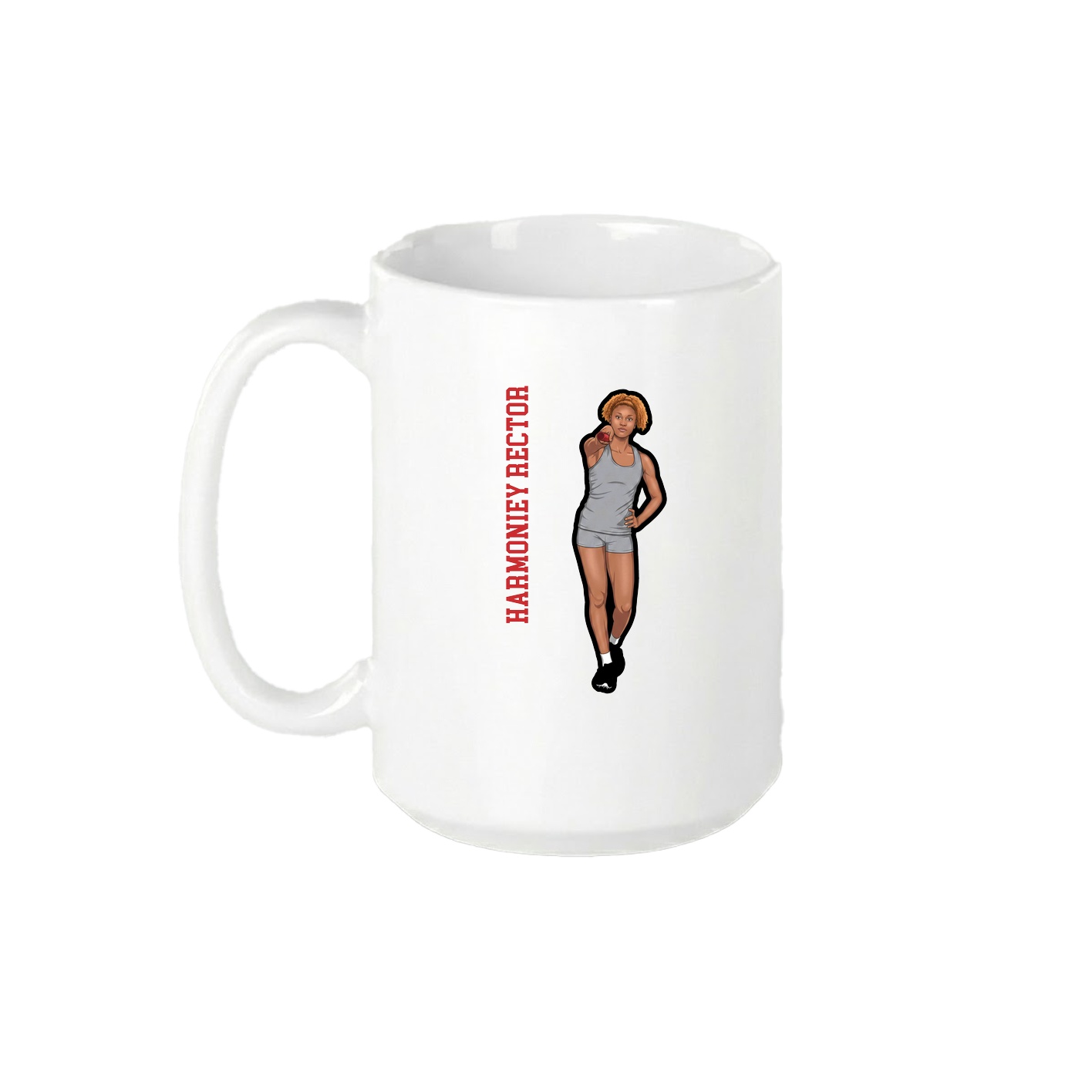 15oz Coffee Mug — Name Vertical in White