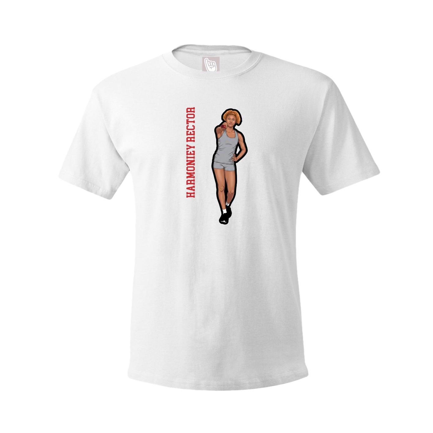 Tee — Name Vertical in White