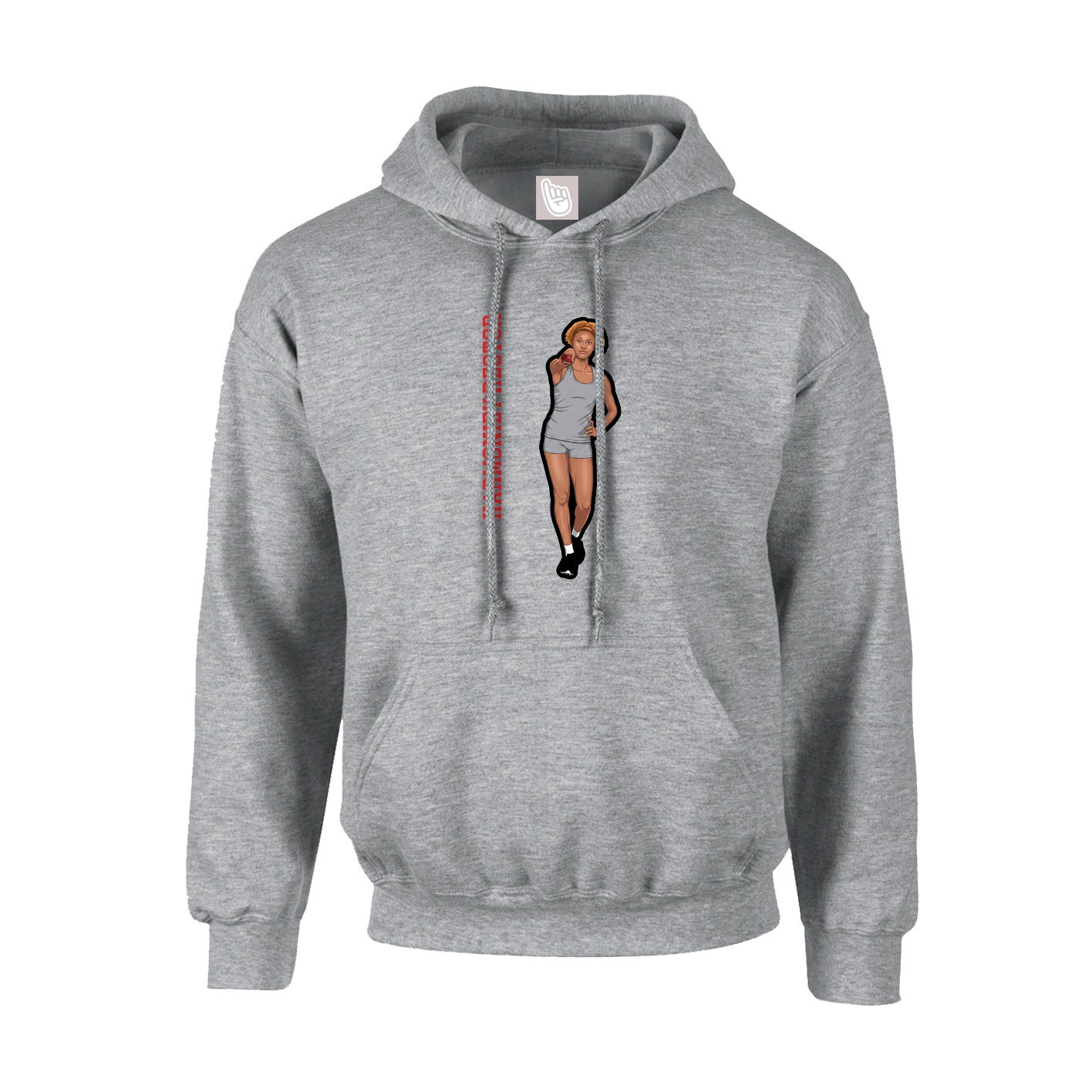 Youth Hoodie — Name Vertical in Grey