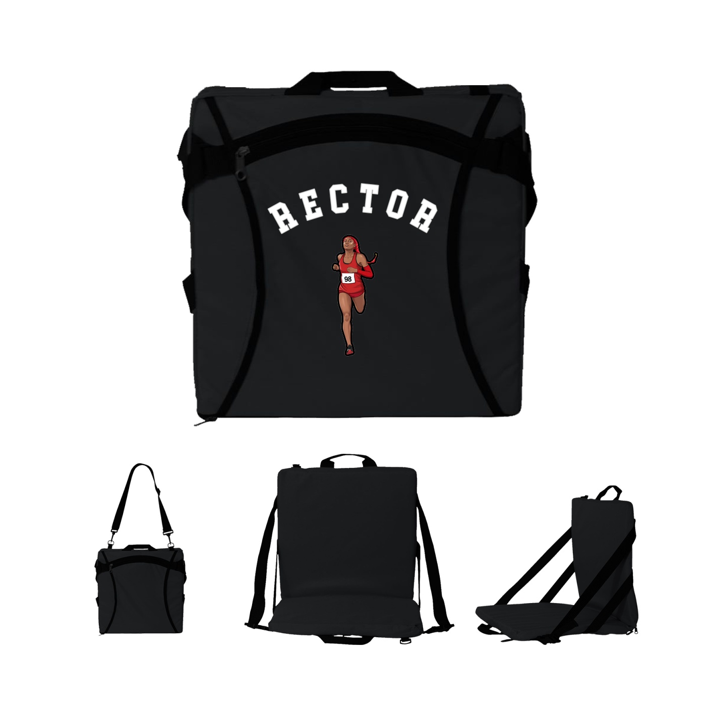 Folding Stadium Seat — Shirsey Arch in Black