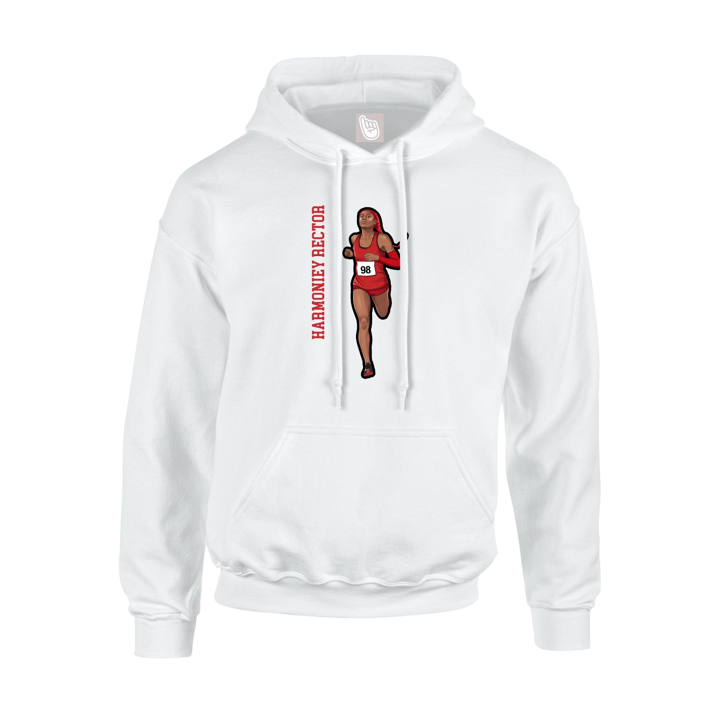 Hoodie — Name Vertical in White