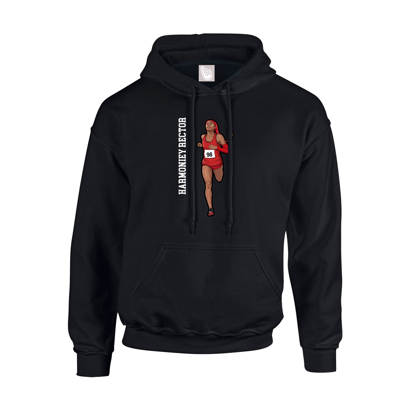 Youth Hoodie — Name Vertical in Black