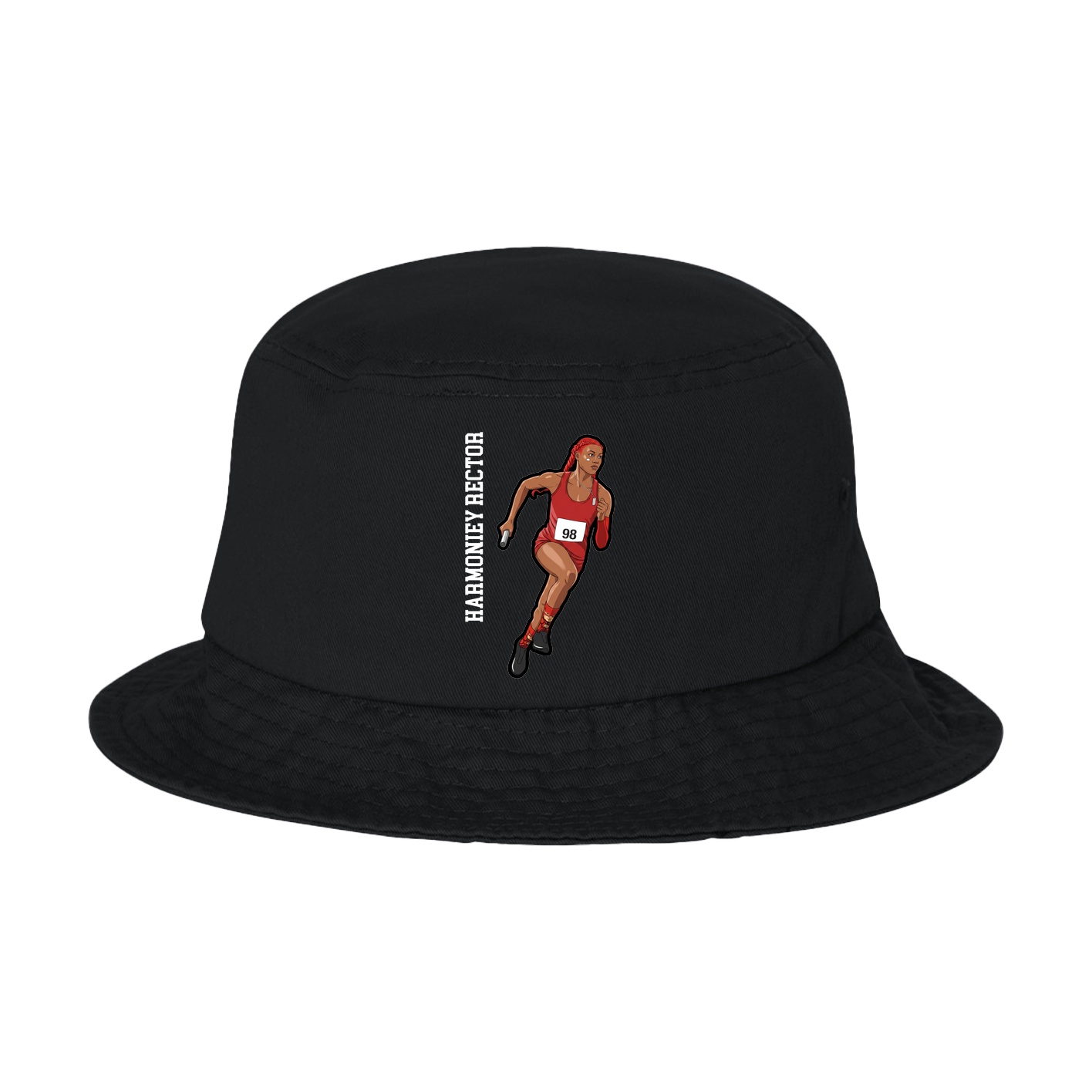 Bucket Cap — Name Vertical in Black