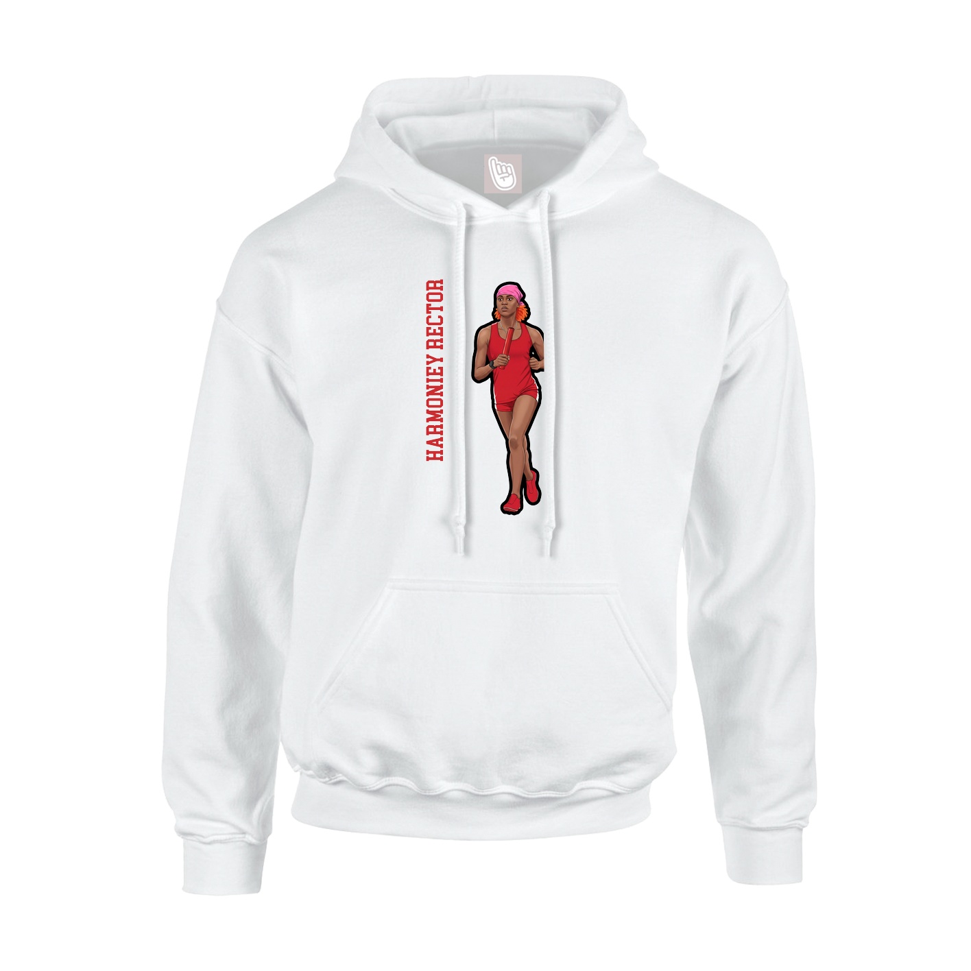 Youth Hoodie — Name Vertical in White