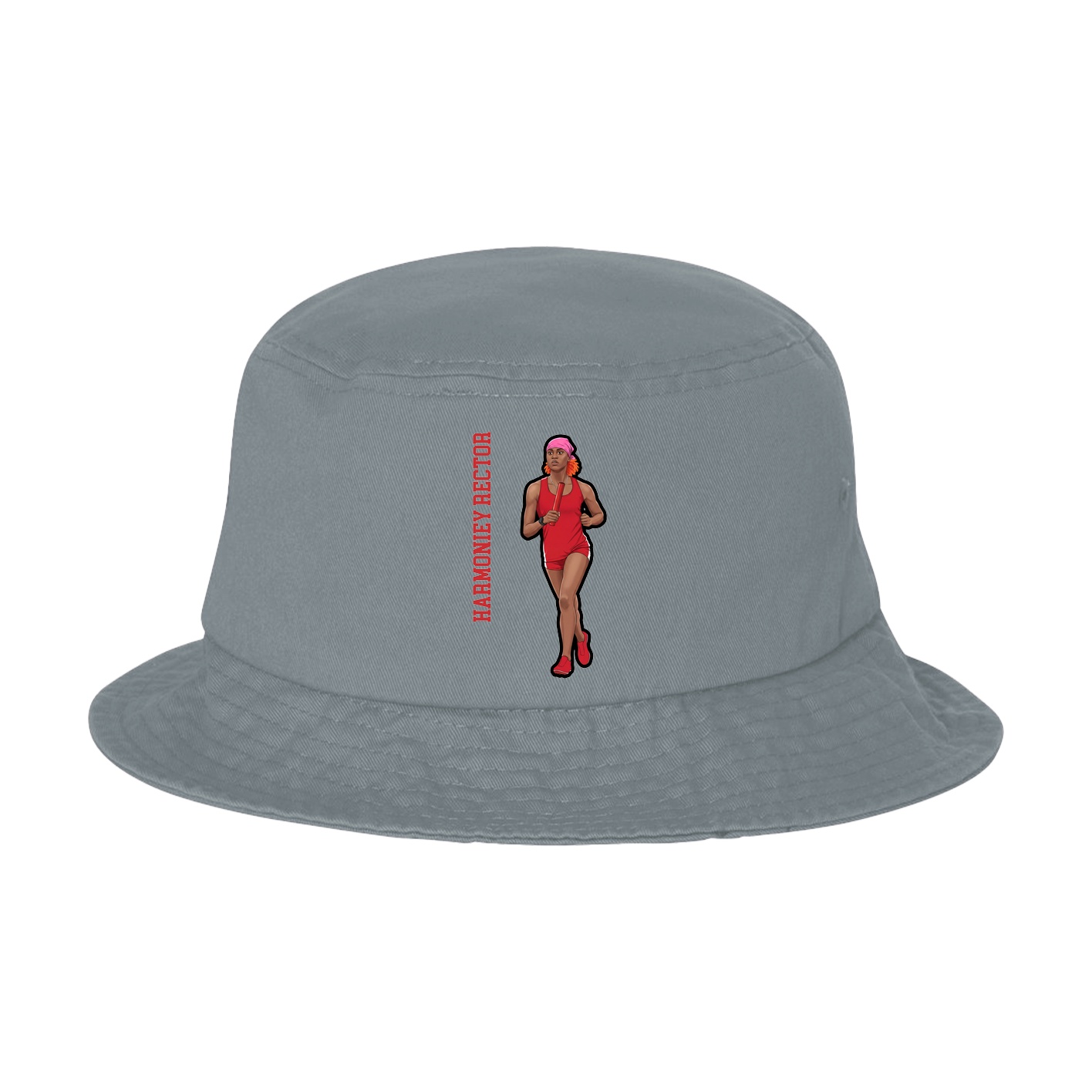 Bucket Cap — Name Vertical in Grey