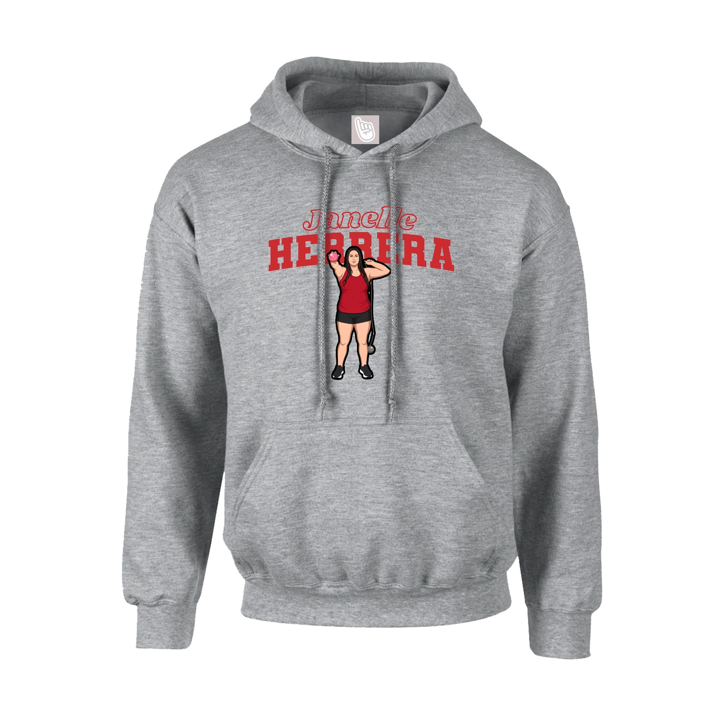 Youth Hoodie — Name Arch in Grey