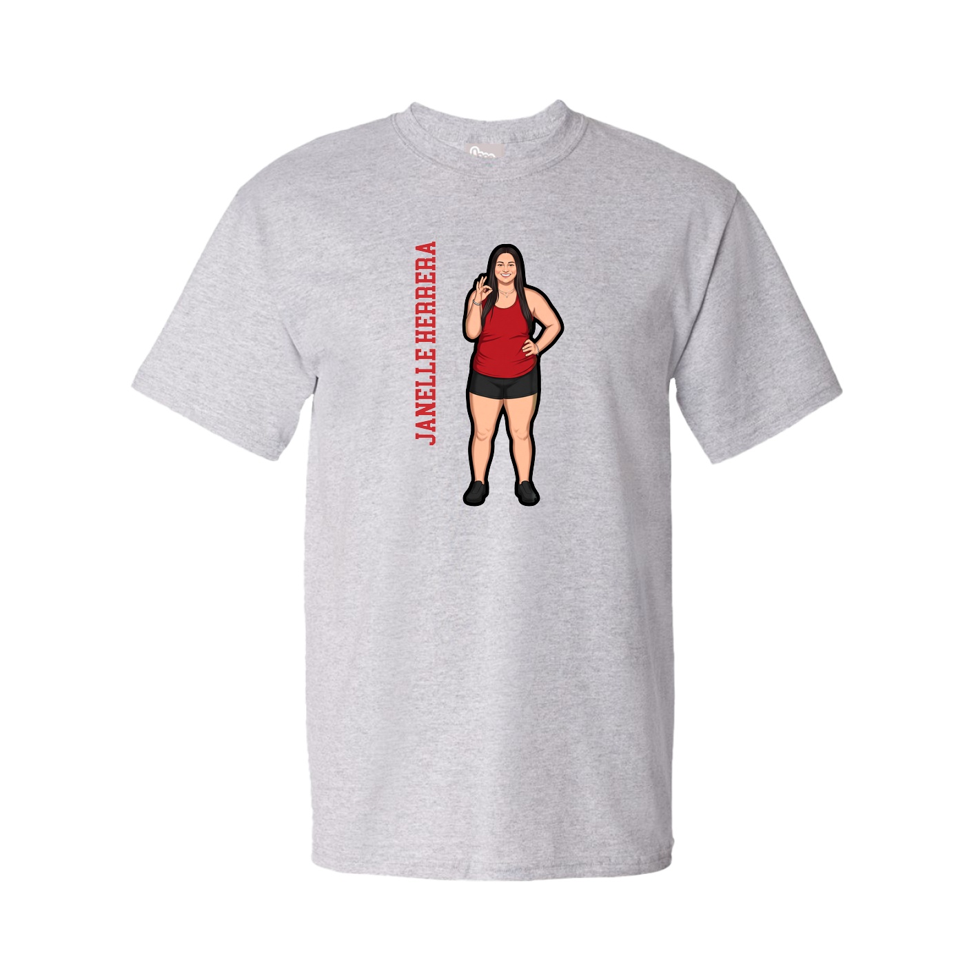 Tee — Name Vertical in Grey
