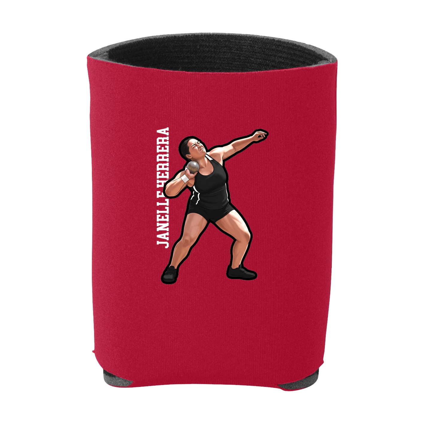 Can Holder — Name Vertical in Red