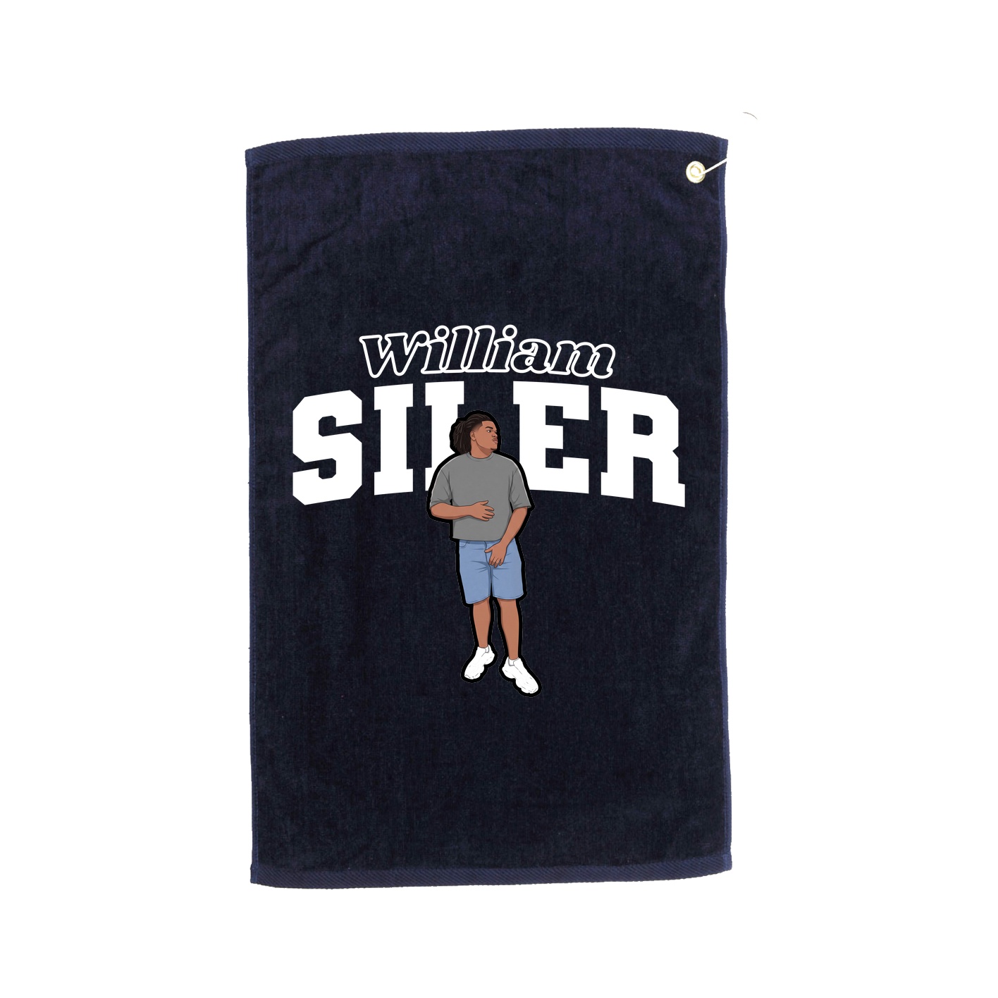 Golf Towel — Name Arch in Navy