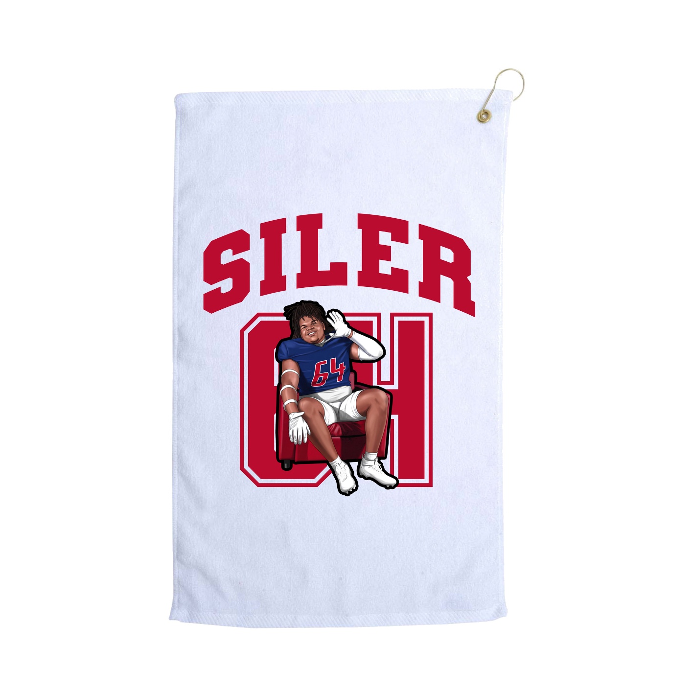 Golf Towel — Number in White