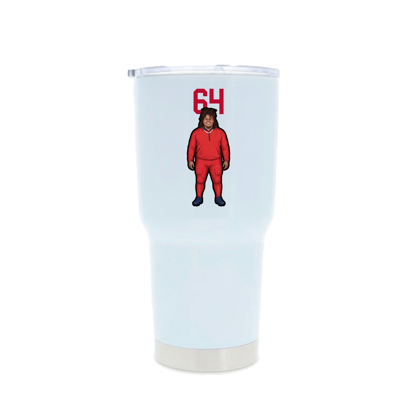 30oz Stainless Steel Tumbler — Number Top in White