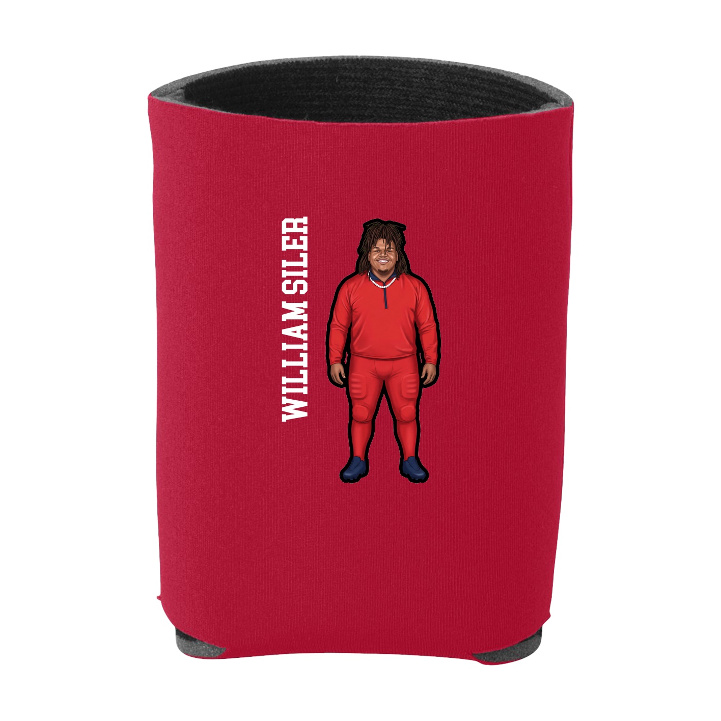 Can Holder — Name Vertical in Red