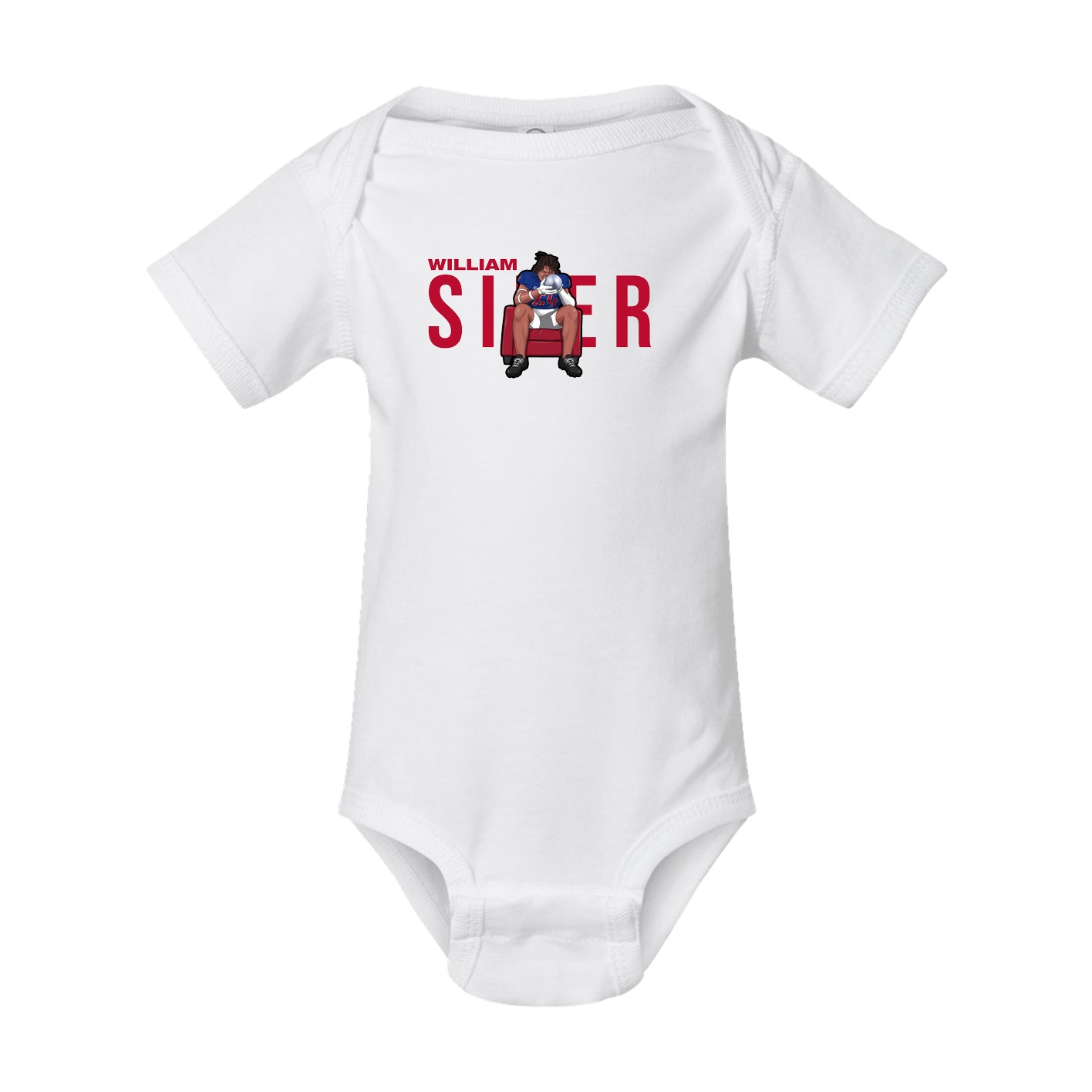 Baby Onesie — Player Name in White