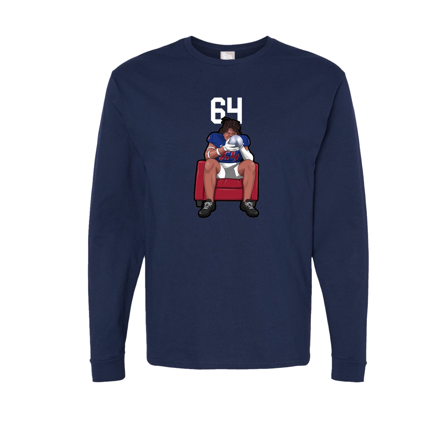 Long Sleeve Tee — Number Top in Navy