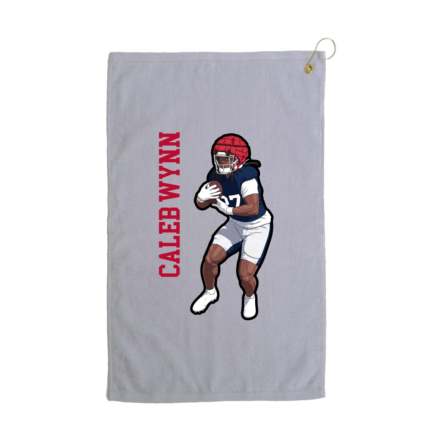 Golf Towel — Name Vertical in Grey