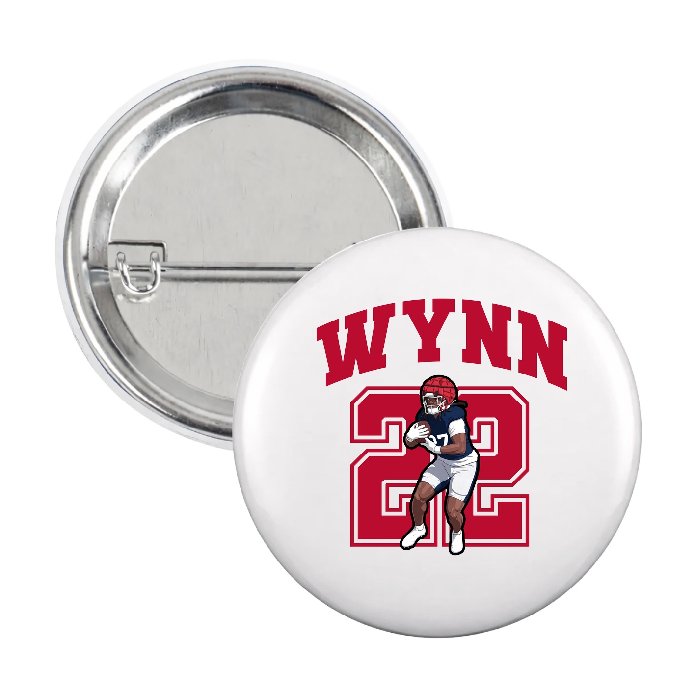 Game Day Button — Number in White