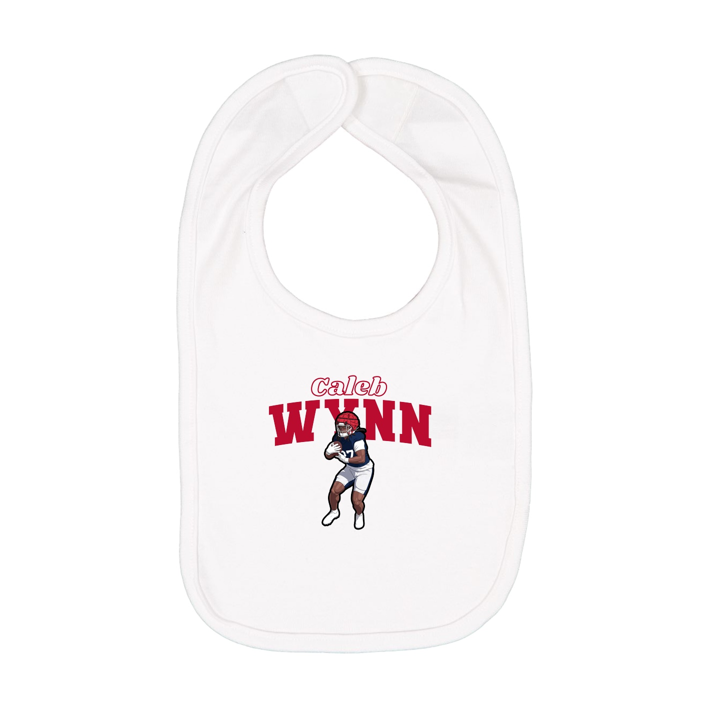 Infant Bib — Name Arch in White
