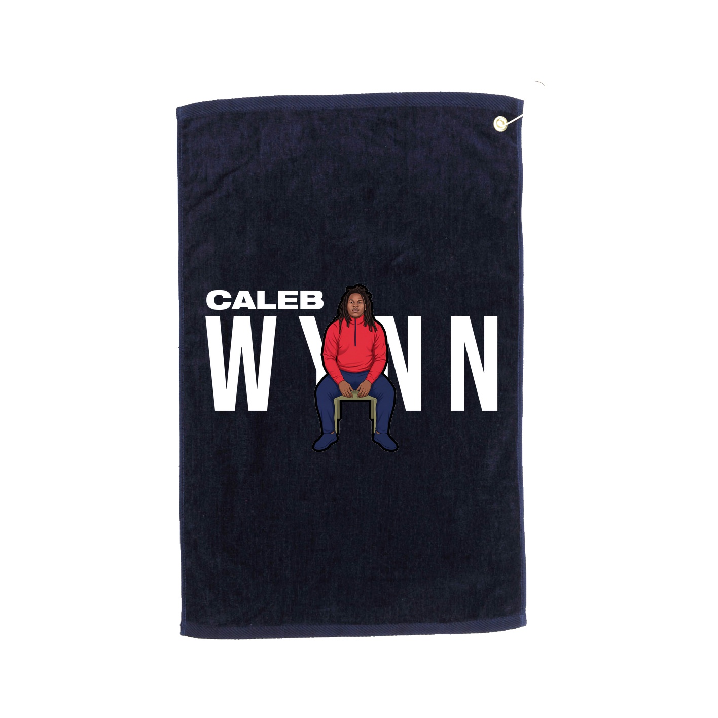 Golf Towel — Player Name in Navy