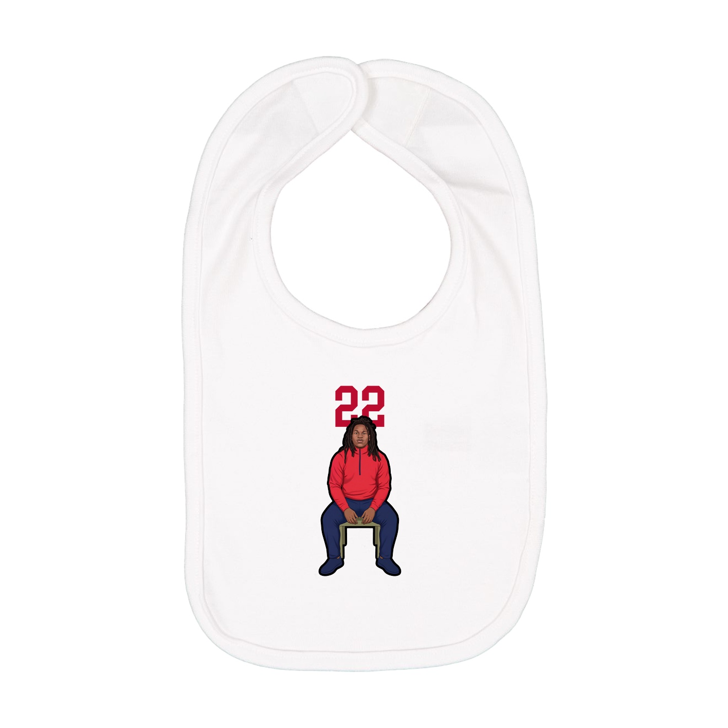 Infant Bib — Number Top in White