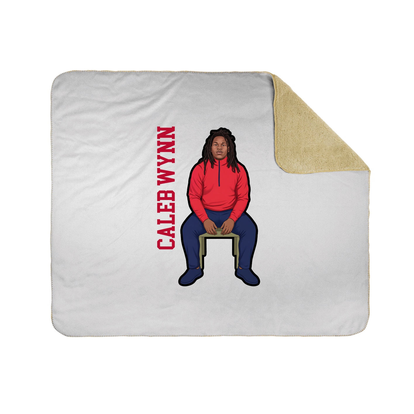 Throw Blanket — Name Vertical in White