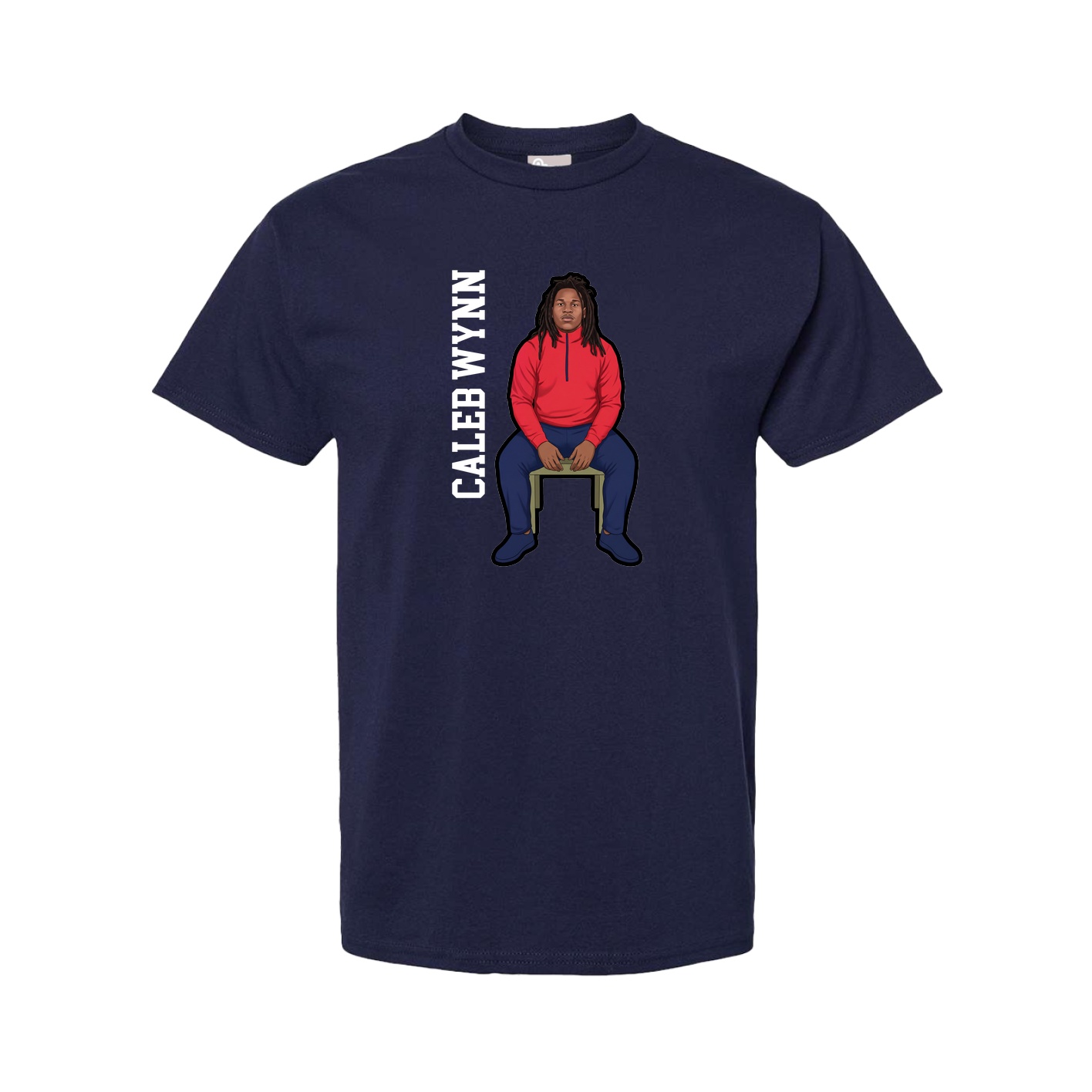 Tee — Name Vertical in Navy