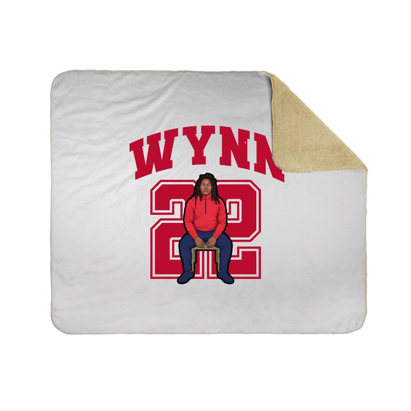 Throw Blanket — Number in White