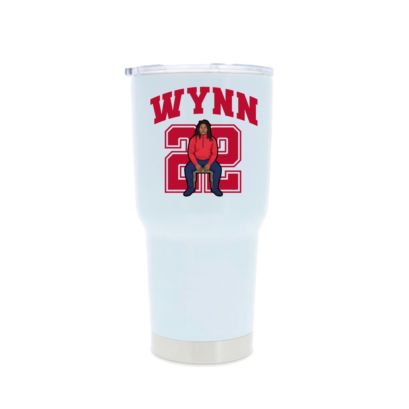 30oz Stainless Steel Tumbler — Number in White