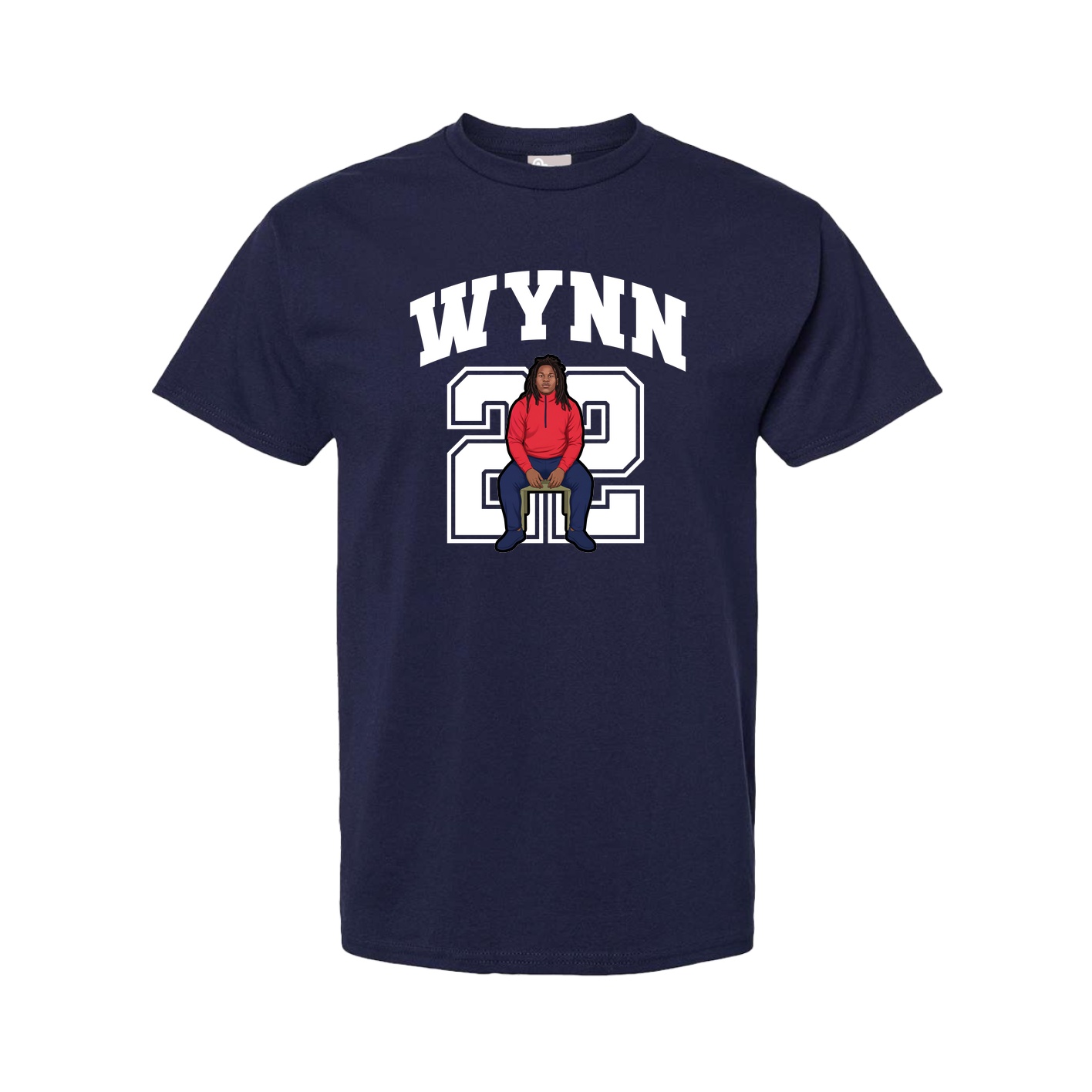 Youth Tee — Number in Navy