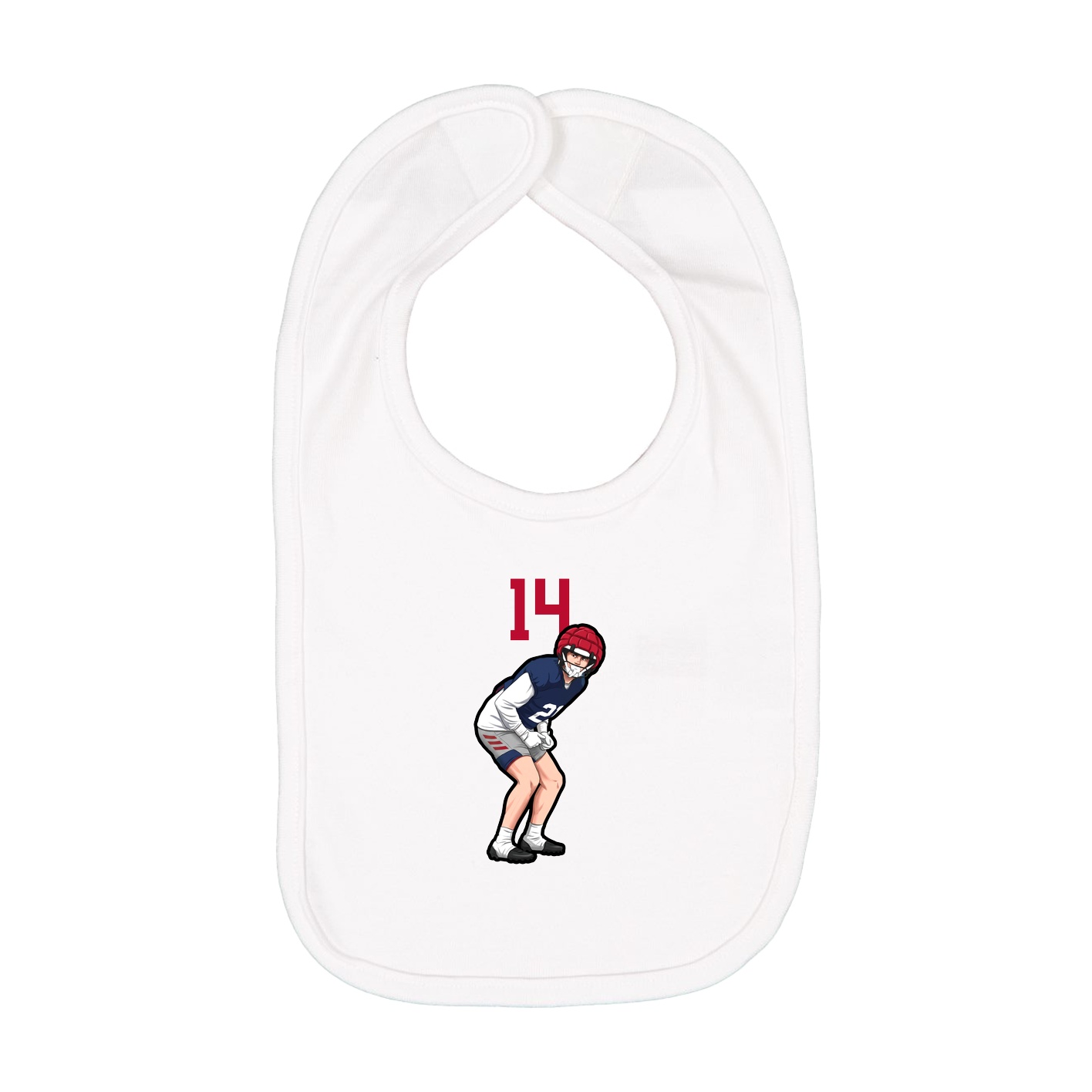 Infant Bib — Number Top in White