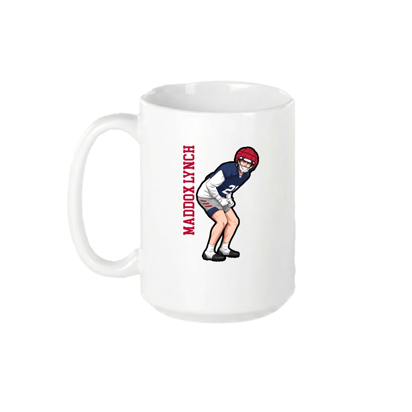 15oz Coffee Mug — Name Vertical in White