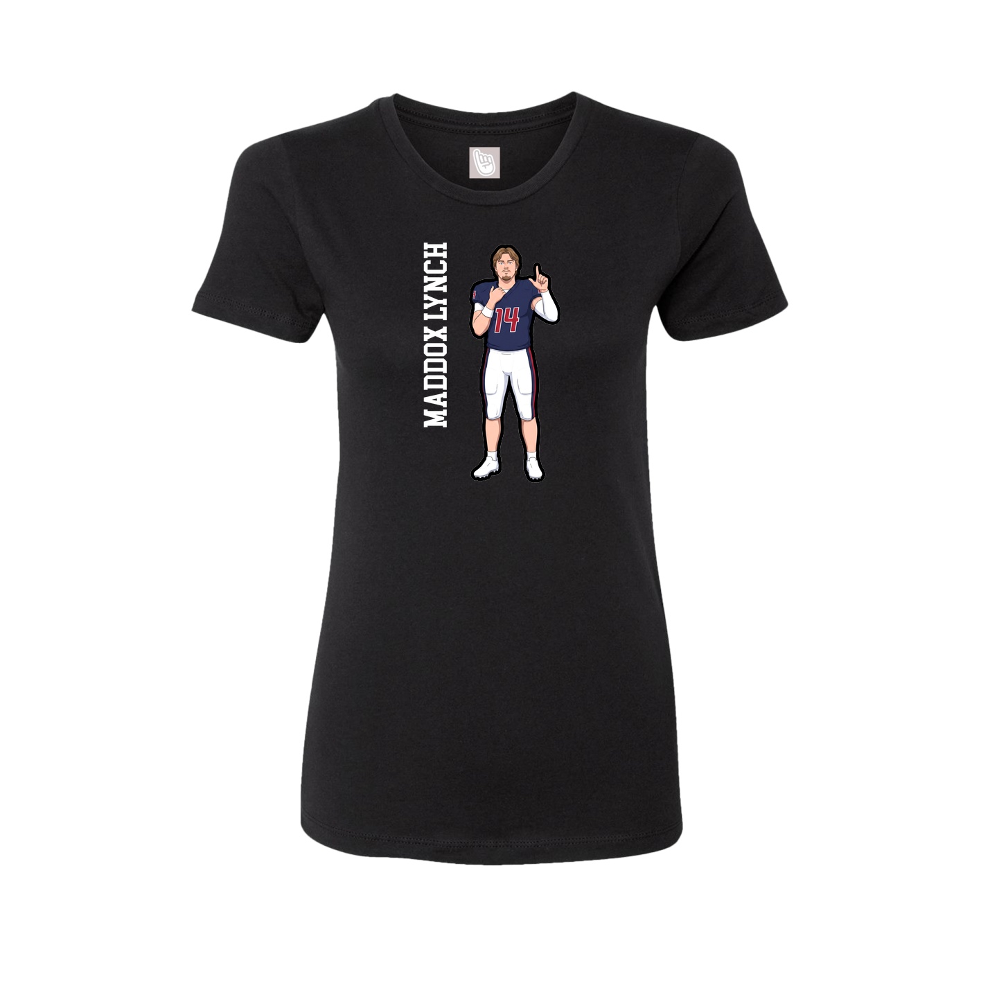 Fitted Women's Tee — Name Vertical in Black