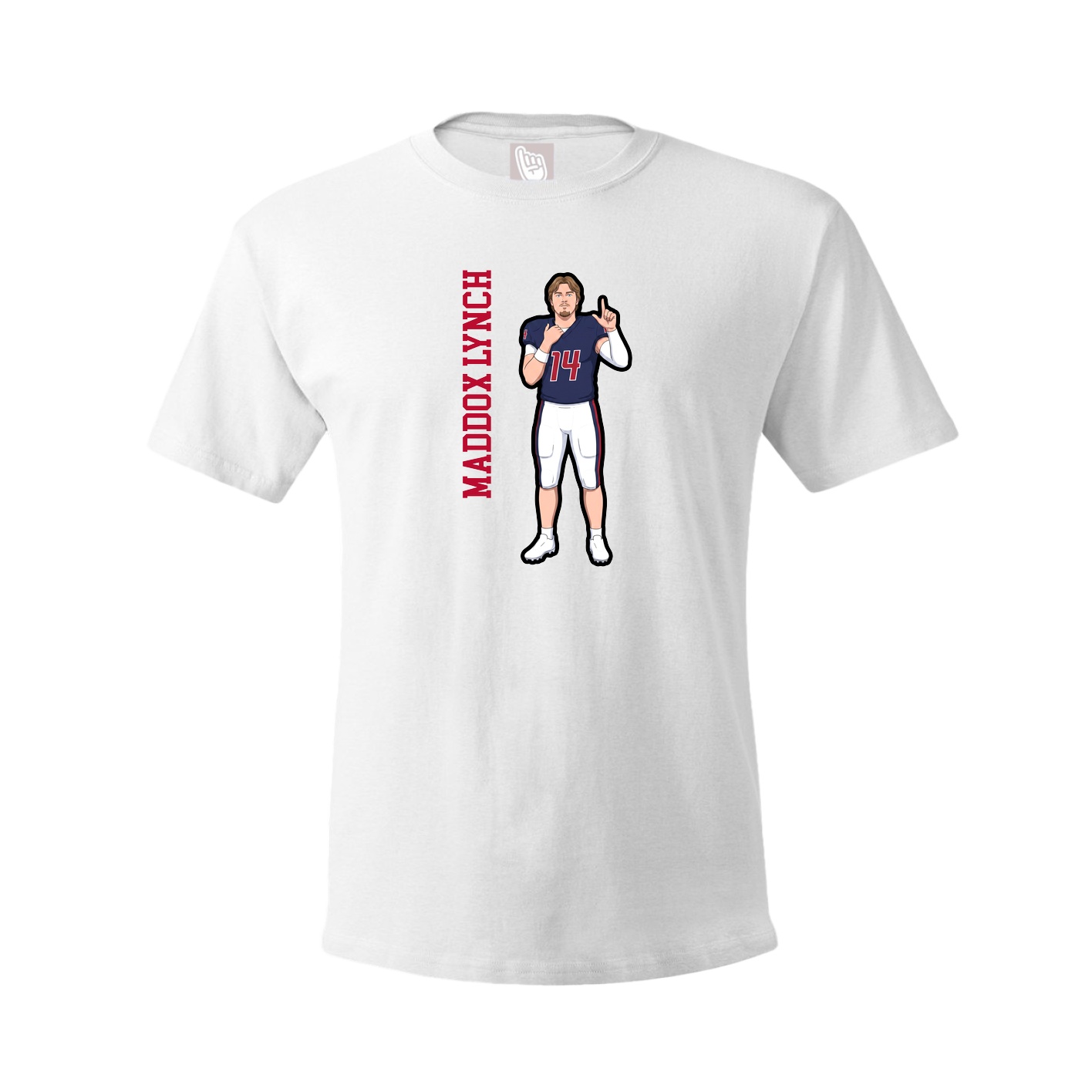 Youth Tee — Name Vertical in White