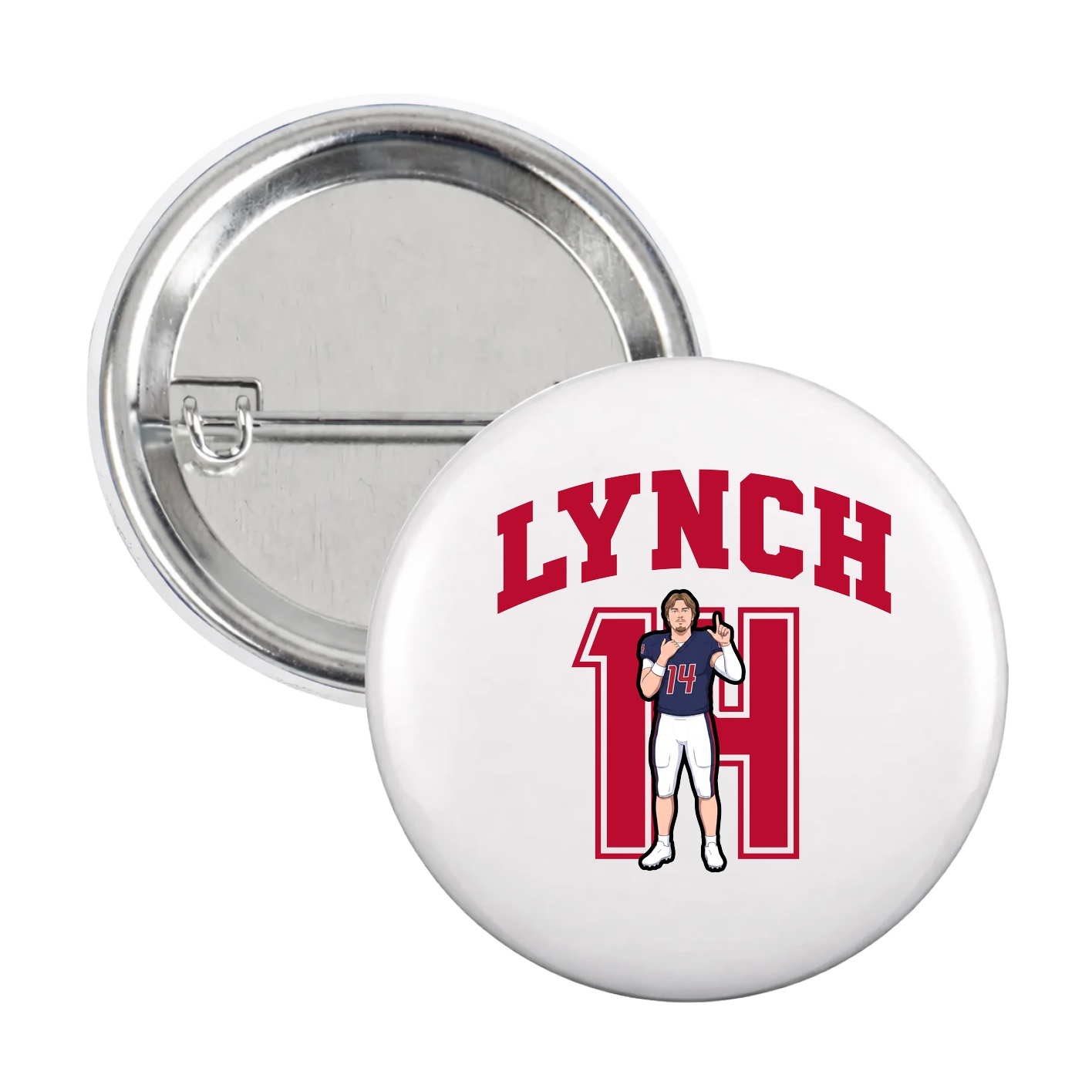 Game Day Button — Number in White