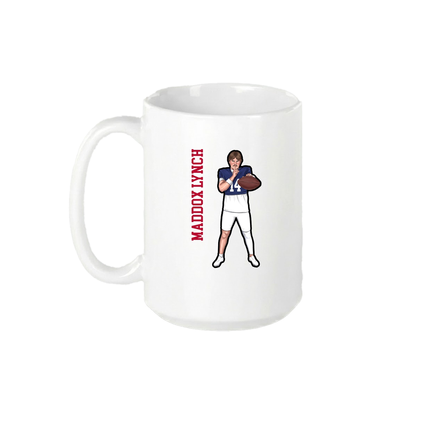 15oz Coffee Mug — Name Vertical in White