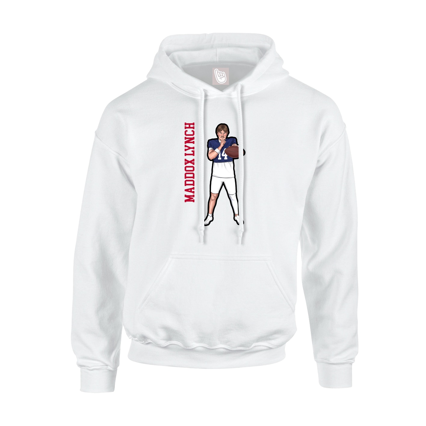 Hoodie — Name Vertical in White