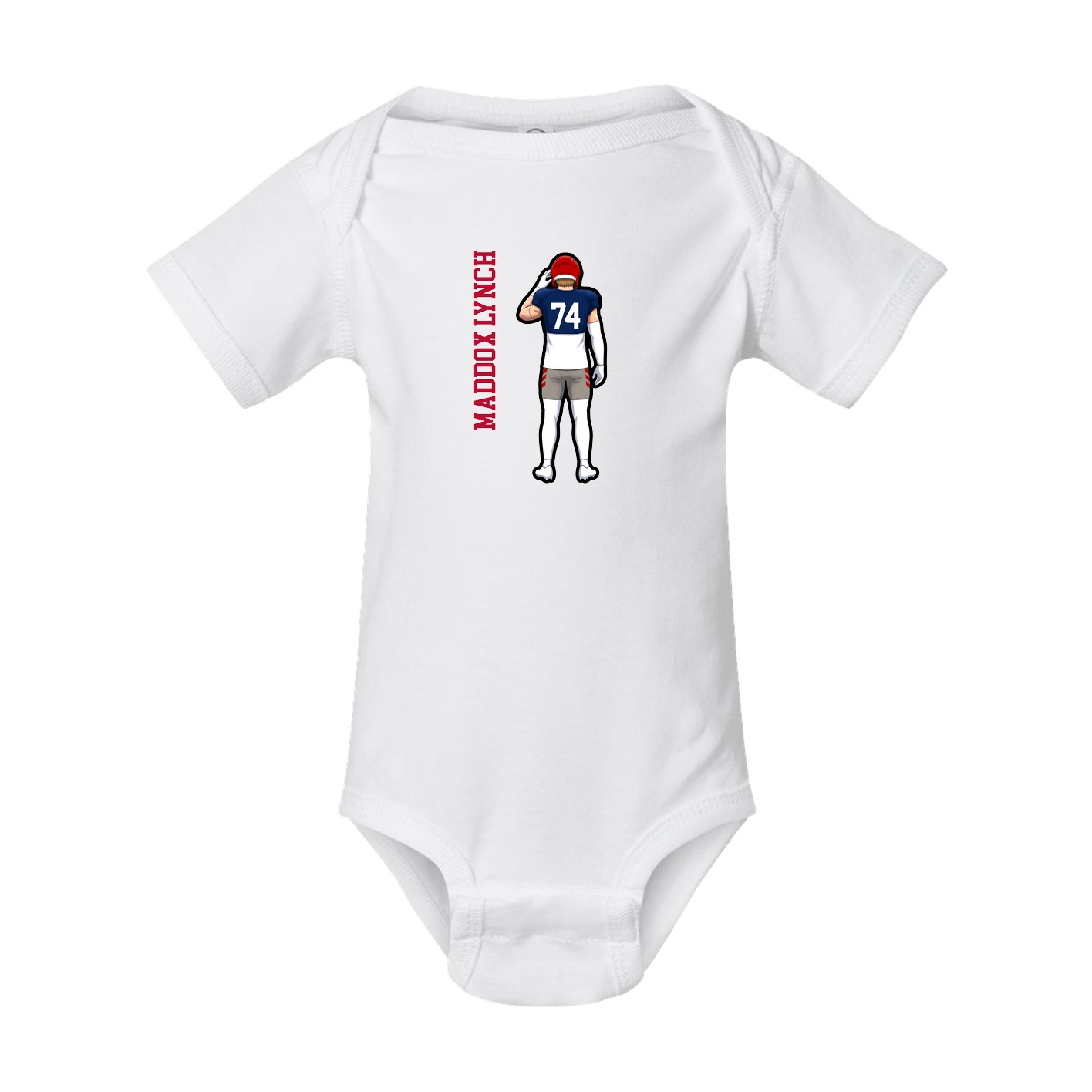 Baby Onesie — Name Vertical in White