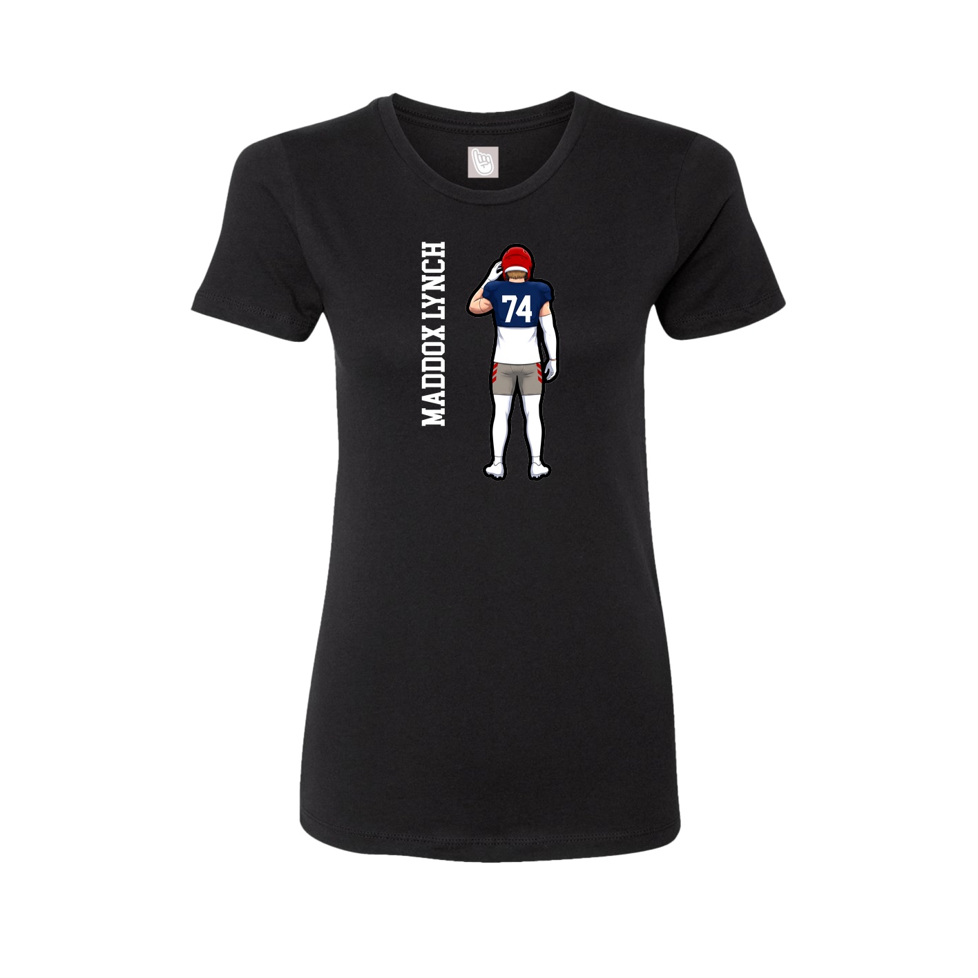 Fitted Women's Tee — Name Vertical in Black