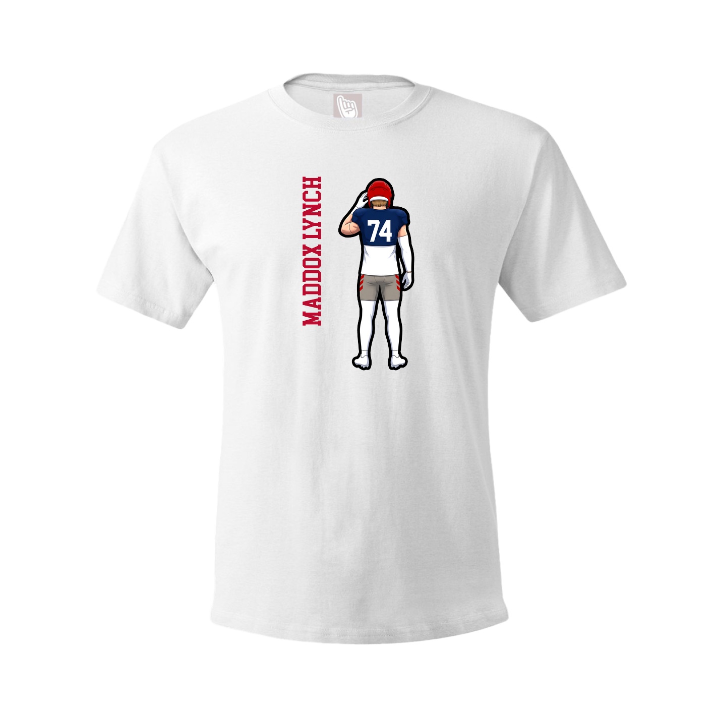 Youth Tee — Name Vertical in White