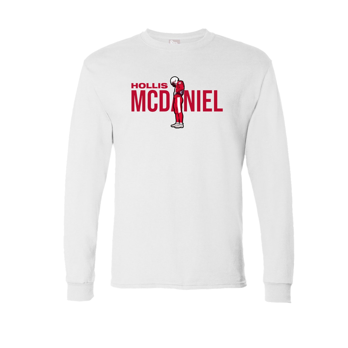 Long Sleeve Tee — Player Name in White