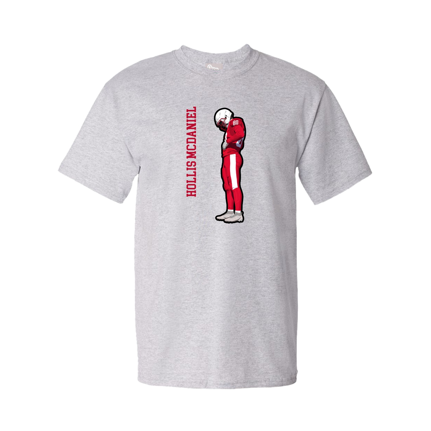 Tee — Name Vertical in Grey