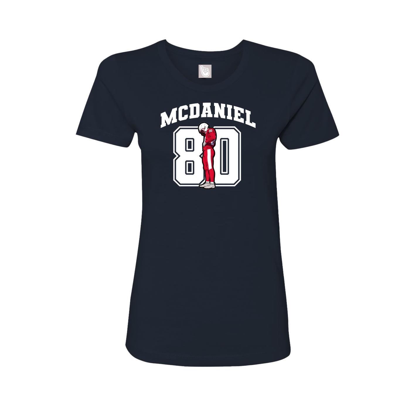 Fitted Women's Tee — Number in Navy