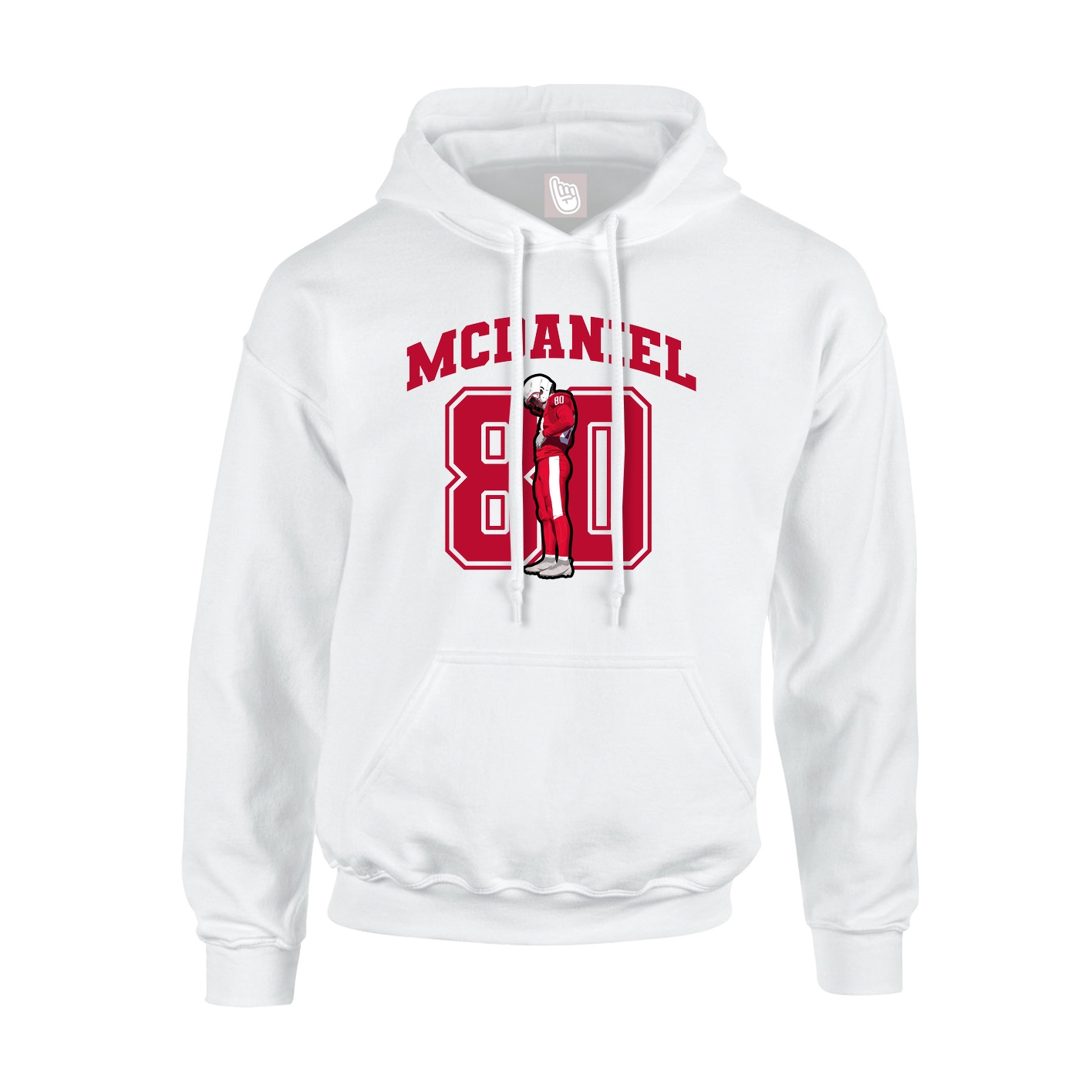 Youth Hoodie — Number in White