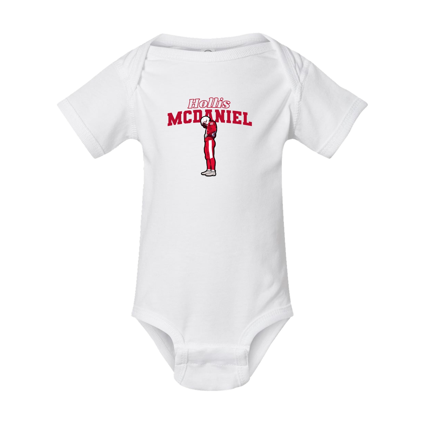 Baby Onesie — Name Arch in White
