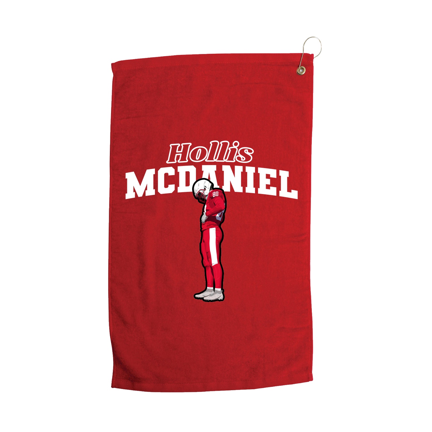 Golf Towel — Name Arch in Red