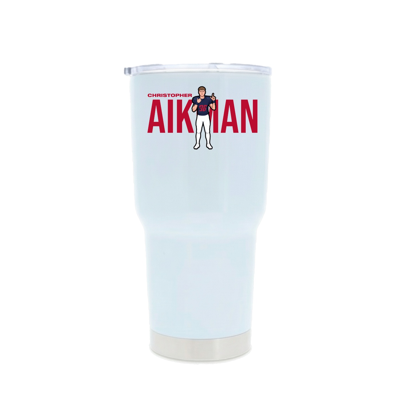 30oz Stainless Steel Tumbler — Player Name in White